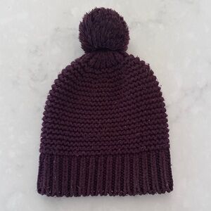 Gap Dark Purple (Wine) Knit Pom-Pom Beanie